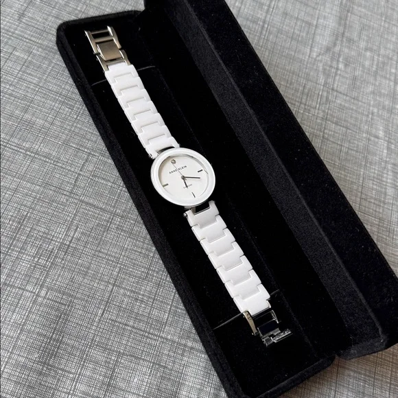 Anne Klein White Diamond Accent Ceramic Watch - Picture 4 of 12